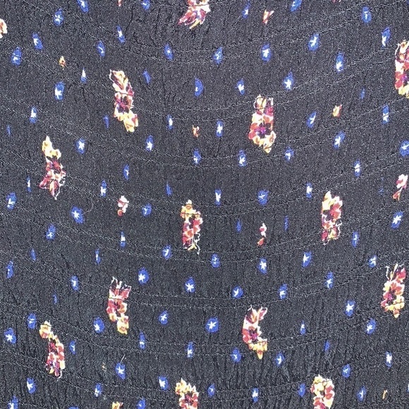 FREE People Two Faces Black Floral Mini  Dress Size Large - Picture 5 of 14